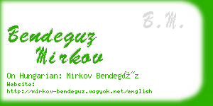 bendeguz mirkov business card